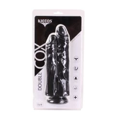 Dubbele Dildo Kiotos Cox - Zwart - 29 Cm -Kiotos dubbele dildo kiotos cox zwart verpakt