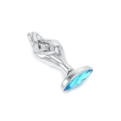 Fist Butplug Met Blauwe Steen - L