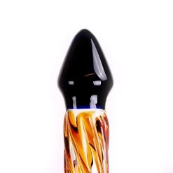 Glazen Dildo Black & Yellow Rocket -Kiotos glazen dildo black yellow rocket bk