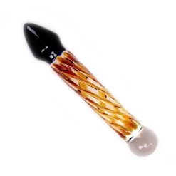 Glazen Dildo Black & Yellow Rocket -Kiotos glazen dildo black yellow rocket zk