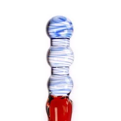 Glazen Dildo Blue & Amber Curves -Kiotos glazen dildo blue amber curves bk