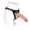 Leren Strap On Met Huidkleurige Dildo - 24 Cm -Kiotos leren strap on met huidkleurige dildo 24 cm