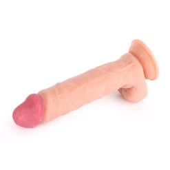 Leren Strap On Met Huidkleurige Dildo - 24 Cm -Kiotos leren strap on met huidkleurige dildo 24 cm dildo