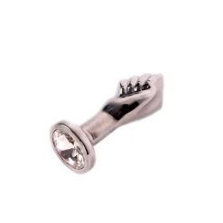 RVS Buttplug Met Gesloten Vuist En Siersteen