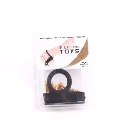 Siliconen Cockring Tri-snap - Zwart - SM -Kiotos siliconen cock and ball ring verpakt 1