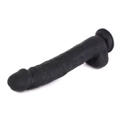 Zwarte Realistische Dildo Met ZUignap COX - 34.5 Cm -Kiotos zwarte realistische dildo met zuignap cox 34 5 cm liggend