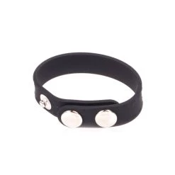 Zwarte Silicone C-ring Met Drukknoopjes -Kiotos zwarte silicone c ring met drukknoopjes los